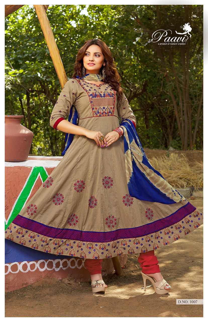 Paavi Panna 17 Fancy Festive Wear Cotton Kurti With Bottom And Dupatta Collection